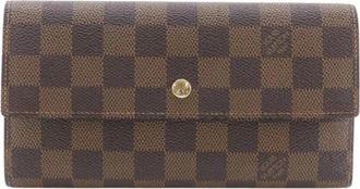 Louis Vuitton Pre-owned Vintage Lange Portemonnee (bi-fold) - Dames - Vintage Accessoires - Bruin - ONE Size - Vintage