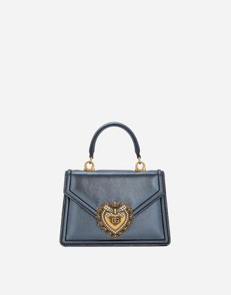 Dolce & Gabbana Small Devotion Top-handle Bag - Woman Shoulder And Crossbody Bags Blue Leather Onesize