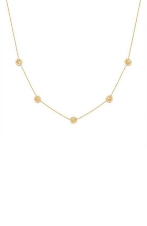 Made by Mary Cubic Zirconia Birthstone Flower Station Necklace in Gold September at Nordstrom