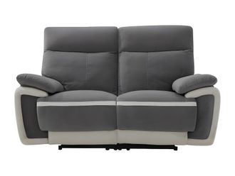 VENTE-UNIQUE.COM Sof&aacute; relax terciopelo 2 plazas gris 164x92cm