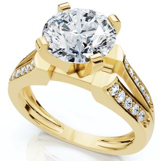 Pompeii3 Certified 2 1/5Ct Alexa Diamond Engagement Ring 14k Gold Lab Grown (2ct center)