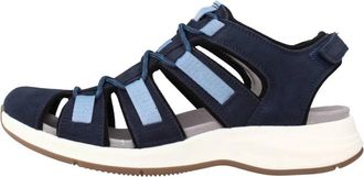 Clarks Solan Sail Combi Flat Sandalen - Dames - Sandalen - Blauw - 37 EU - Su&egrave;de - Schoenen