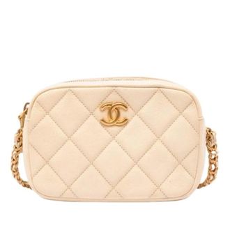 Chanel Pre-owned Camera Bag - Dames - Pre-owned - Beige - Maat: ONE Size Leer