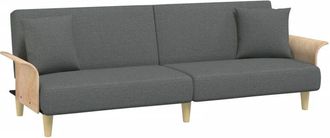 vidaXL Sof&aacute; Cama Con Reposabrazos Tela Gris Oscuro Vidaxl