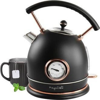 MegaChef 1.9 Quart Half Circle Electric Tea Kettle with Thermostat in Matte Black at Nordstrom
