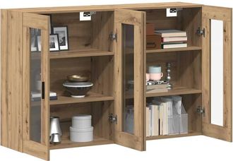 Berkfield Home Wall Mounted Cabinets 2 pcs Artisan Oak 69.5x34x90 cm Engineered Wood in Brown
