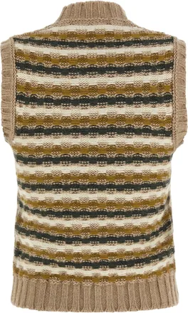 Marni Shetland Jacquard Vest - Beige