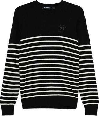 Karl Lagerfeld Maglione a righe - Nero
