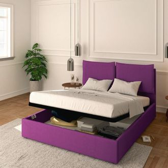 Baldiflex Baldiflex - Letto Contenitore Matrimoniale 160x190 Licia in Tessuto con Rete a Doghe colore Fucsia