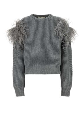 Blumarine Grey Wool Sweater