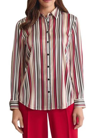Kasper Stripe Button-Up Shirt in Vanilla Ice Multi at Nordstrom, Size X-Small
