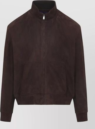 Ralph Lauren Purple Label high collar bomber jacket ribbed cuffs