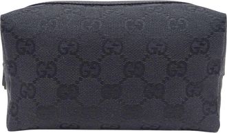 Gucci Black Gg Canvas Pouch (Pre-Owned)