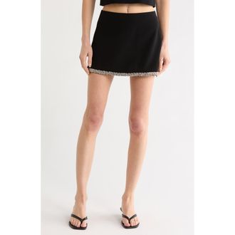 Alice & Olivia Rubi Embellished Micro Miniskirt in Black at Nordstrom Rack, Size 12