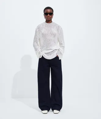 Bottega Veneta Dark Indigo Wide Leg Jeans - Blue - Women - 36