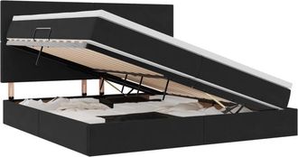 vidaXL Storage Bed with Mattress Black 200 x 200 cm Velvet vidaXL