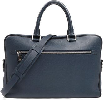 Louis Vuitton Blue Taiga Leather Briefcase (Pre-Owned)