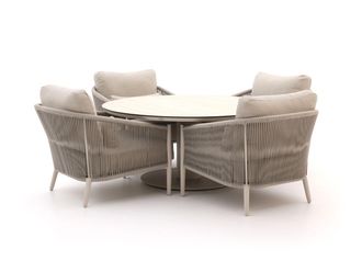 Bellagio la vita attrattiva Bellagio Mineo/La Fonte &oslash;150cm low dining tuinset 5-delig