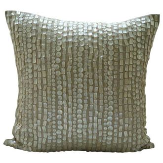 OEM Funda De Almohada Decorativa De 40 X 40 Cm, De Lino A Rayas Color Blanco Roto, Ideal Para Sof&aacute;s, Estilo Moderno - Purely Pearls