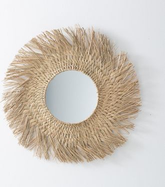 La Redoute Interieurs Spiegel in strogras, zonnevorm Ø70 cm, Loully