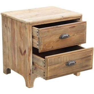 Milani Home Milani Home - pez - comodino con 2 cassetti in legno di pino riciclato
