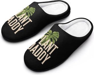 Generic Plant Daddy Slippers Men Winter Warm Cotton Anti-Slip Indoor Slip-Ons House Shoes