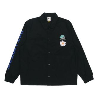 Nike Mens Nike SS22 Retro Embroidered Daisy Long Sleeves Jacket Autumn Black DM5056-010
