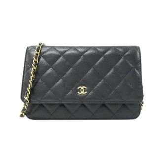 Chanel Pre-owned Timeless Classic Caviar Skin Chain Wallet - - Pre-owned - Donna - Nero - ONE SIZE