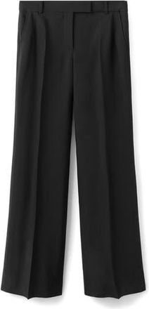 Mango Selection Pleat Front Straight Leg Pants in Black at Nordstrom Rack, Size 6