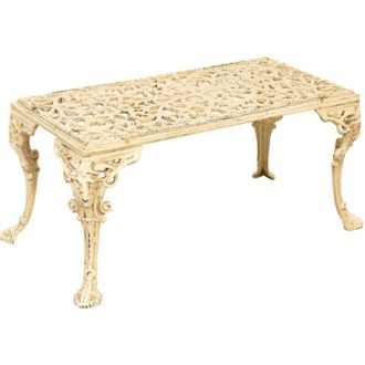 Biscottini International Biscottini - tavolino basso da salotto Made in Italy Tavolini da soggiorno in ghisa 90x48x43 cm Tavolino da esterno finitura anticata