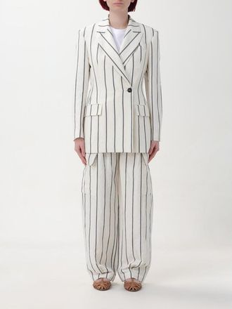 Brunello Cucinelli Panama Striped Linen Cotton Blazer, Brand Size 36 (US Size 2)