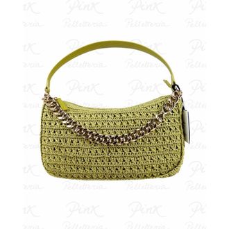Twinset Liliana Straw Leather Borsa a Spalla - female - Twinset - Handbags - Green - ONE SIZE - Bags