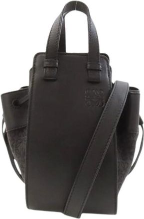 Loewe Pre-owned Handbags, female, Black, Size: ONE SIZE Pre-owned Canvas Shoulder Bag