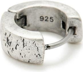 AllSaints Mens Round Ridge Single Huggie Hoop Earring in Warm Silver at Nordstrom