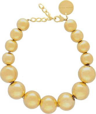 Vanessa Baroni Collier Beads Gold Vintage