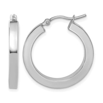 Diamond2Deal 14k Gold 3mm Square Shape Tube Hoop Earrings