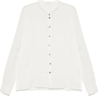 Label Under Construction Camicia in lino - Bianco