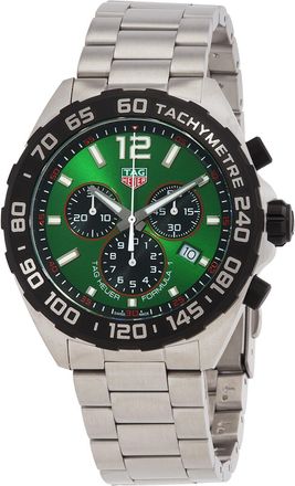 Tag Heuer Pre-owned Tag Heuer Formula 1 Chronograph Quartz Green Dial Mens Watch CAZ101AP.BA0842