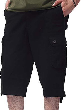 Generic Mens Cargo Shorts | Loose Fit Combat Work Shorts | Cotton Casual Sports | Outdoor Walking Hiking Shorts | Straight Leg Half Pants | Solid Activewear S