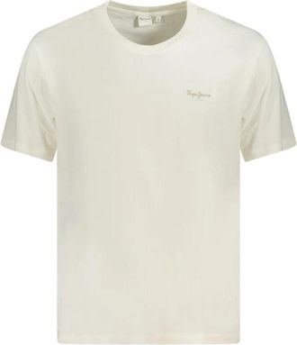 Pepe Jeans London Cotton T-Shirt - Heren - T-shirts - Wit - L - Spandex - Tops
