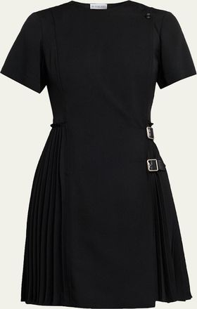 Burberry Ada Pleated Wrap Mini Dress