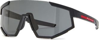 Prada Wrap-around Mask Sunglasses - Black - One Size