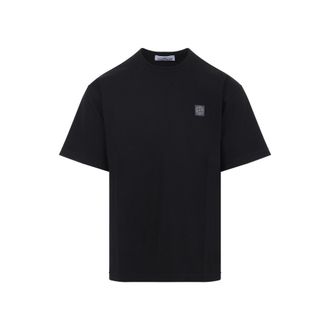 Stone Island Black Crewneck Logo Patch T-Shirt
