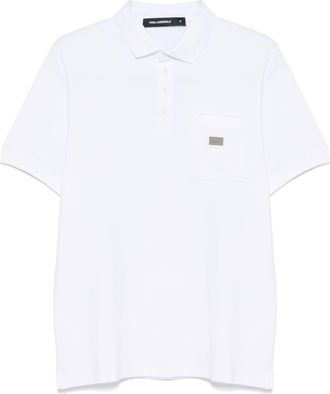 Karl Lagerfeld chest-pocket polo shirt - White