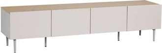 Sweeek TV stand metal with wood decor 4 doors 180 cm beige and natural - Ashton