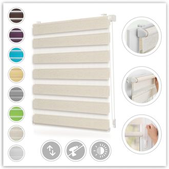 Lichtblick Original Doppelrollo »Duo Rollo Klemmfix« Lichtschutz ohne Bohren freihängend Seitenzugrollo, Montage mit beiliegendem, verstellbarem Klemmträger