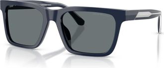 Emporio Armani Square Zonnebrillen - Heren - Zonnebrillen - Blauw - 57 MM - Accessoires