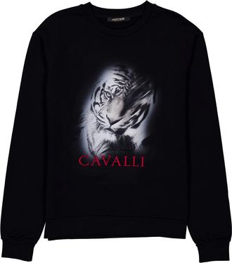 Roberto Cavalli Black Tiger Graphic Sweatshirt, Size X-Large