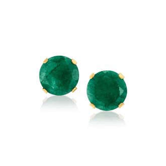 Canaria Canaria Emerald Martini Stud Earrings in 10kt Yellow Gold