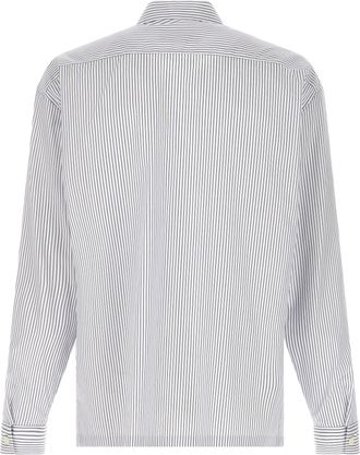 Prada Striped Cotton Poplin Shirt - White